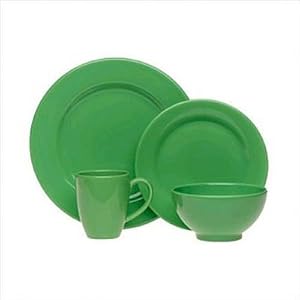 4 Piece Place Setting in Green Apple