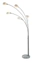 Adesso Luna Arc Lamp, Satin Steel