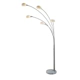 Adesso Luna Arc Lamp, Satin Steel by Adesso