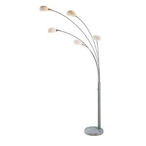 Adesso Luna Arc Lamp, Satin Steel by Adesso