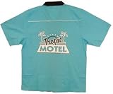Tropic Motel Bowling Shirt Turquoise & Black Loungemaster