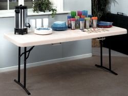 Kitchen: Commercial Bi Fold Table Brown/Tan Finish by Studio RTA