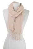 G. Light Airy Shiny Weave Detail Scarf Wrap Peach