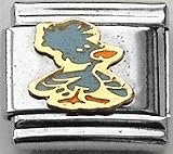 Clearly Charming Blue Bird Animal Theme Birds Italian Charm Link Bracelet