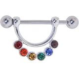 Rainbow Gay Pride CUBIC ZIRCONIA Nipple Shield