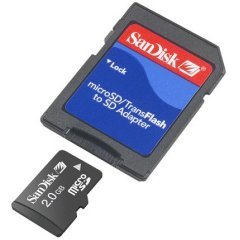SanDisk 2GB MicroSD/TransFlash Card with SD Adapter (SDSDQ-2048, Bulk Package)