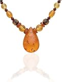 19 Multicolor Faceted Baltic Amber Necklace With Amber Drop