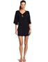 Calvin Klein Women's Crepe Kimono Tunic Coverup,Black,X-Small