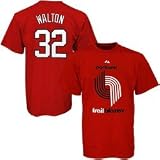 Majestic Portland Trail Blazers #32 Bill Walton Scarlet Name and Number T-shirt