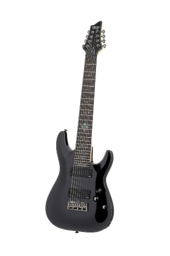 Schecter Damien Elite-8 Eight String Electric Guitar - Metallic Black