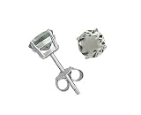 Sterling Silver 6mm Round Green Amethyst Earrings