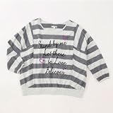 L・I・U 授乳口付 杢ボーダードルマンTシャツ（杢ネイビー/Lサイズ/母乳育児用授乳服）