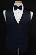Tuxedo Vest - 100% Satin Vest with Matching Bowtie, Midnight Blue