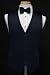 Tuxedo Vest - 100% Satin Vest with Matching Bowtie, Midnight Blue