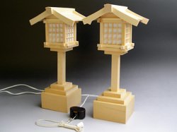灯篭　桧電池式（プルスイッチ付）中