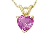 All-Natural Genuine 5 mm, Heart Shape Pink Sapphire pendant set in 14k Yellow gold