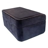 Large New Jewelry Box in Blue and White Velvet