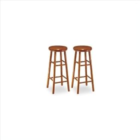Winsome 30 Backless Swivel Bar Stools in Cherry (Set of 2) by Winsome