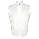 Men's WHITE Dress Vest BOWTie Set for Suit or Tuxedo