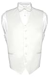 Men's WHITE Dress Vest and BOWTie Set for Suit or Tuxedo Medium