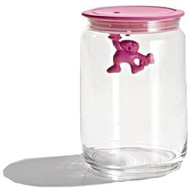 A di Alessi Gianni Glass Jar, Pink Lid, 70 cl, (AMDR04 P)