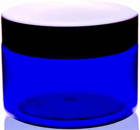 Got Oils?® 2 OUNCE BLUE GLASS JAR W/ BLACK CAP (QTY of 1)