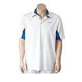 Men's Reebok Innovative Collar Button Short Sleeve Polo - White/Honest Blue
