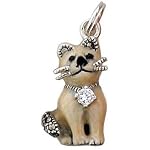 silver and enamel cat charm