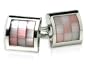 Pink, Silver, and White Catseye Cufflinks in Silver Finish with Gift Box