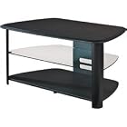 OSP Designs 40-Inch TV Stand In Black Finish with Glass Middle Shelf by OSP Designs
