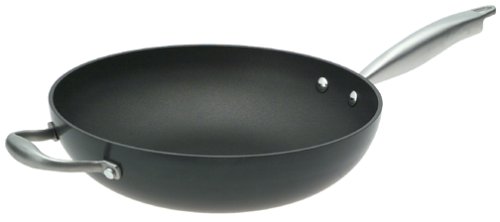 Anolon Titanium Non Stick Dishwasher Safe 12-Inch Open Stir Fry Pan with Helper Handle