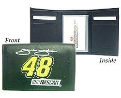 Jimmie Johnson Embroidered Leather Tri-Fold Wallet - NASCAR Sports Merchandise