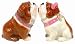 KISSING BULLDOGS Dog SALT & PEPPER SHAKERS New Gift
