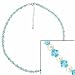 Sterling Silver Genuine Freshwater Cultured White Pearl and Genuine Light Blue Swarovski Crystal Necklace