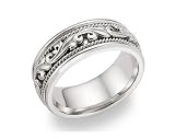 14K White Gold Paisley Collection Wedding Band
