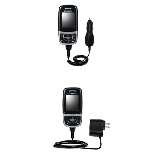 Essential Kit for the Samsung SGH-E630 - includes Car and Wall Charger with Rapid Charge Technology - Gomadic Brand w/ TipExchange Technology