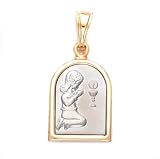 14k Yellow And White Gold "My First Communion" Girl Pendant