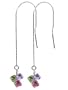 Made with Swarovski Elements� Multicolor Crystal Sterling Silver 2" Long Threader Ear Wire String Earrings