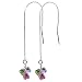 Made with Swarovski Elements� Multicolor Crystal Sterling Silver 2" Long Threader Ear Wire String Earrings
