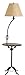 Cal Lighting BO-2095FL Table Lamp with Beige Fabric Shades, Cherry Finish