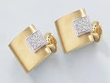 14K Yellow Gold .25 ctw Diamond Cuff Links