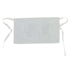 Bar Apron with centre pocket, white