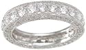 Vintage Style Sterling Silver Wedding Band Eternity Anniversary Ring