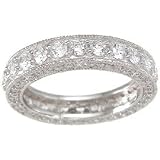 VintageStyleSterlingSilverWeddingBandEternityAnniversaryRing