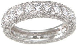 Vintage Style Sterling Silver Wedding Band Eternity Anniversary Ring Vintage Style Sterling Silver Wedding Band Eternity Anniversary Ring
