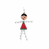 Flexible Sterling Silver Pink and Green Enamel Beaded Little Girl Charm