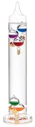 River City Clocks 13 Inch Liquid Galileo Thermometer with Five Multi-Color Floats and Gold Tags - Model # L3839G