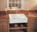 Franke : MHK72035WH 35 Double Bowl Fireclay Sink