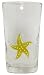 Hand Blown Glass Yellow Starfish Tumbler Glass 6"H Set of Four