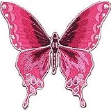 PinkButterflyEmbroideredIronOnPatch